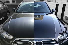 Ceramic coating service in Palm Bay on a black car with a mirror finish